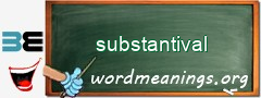 WordMeaning blackboard for substantival
